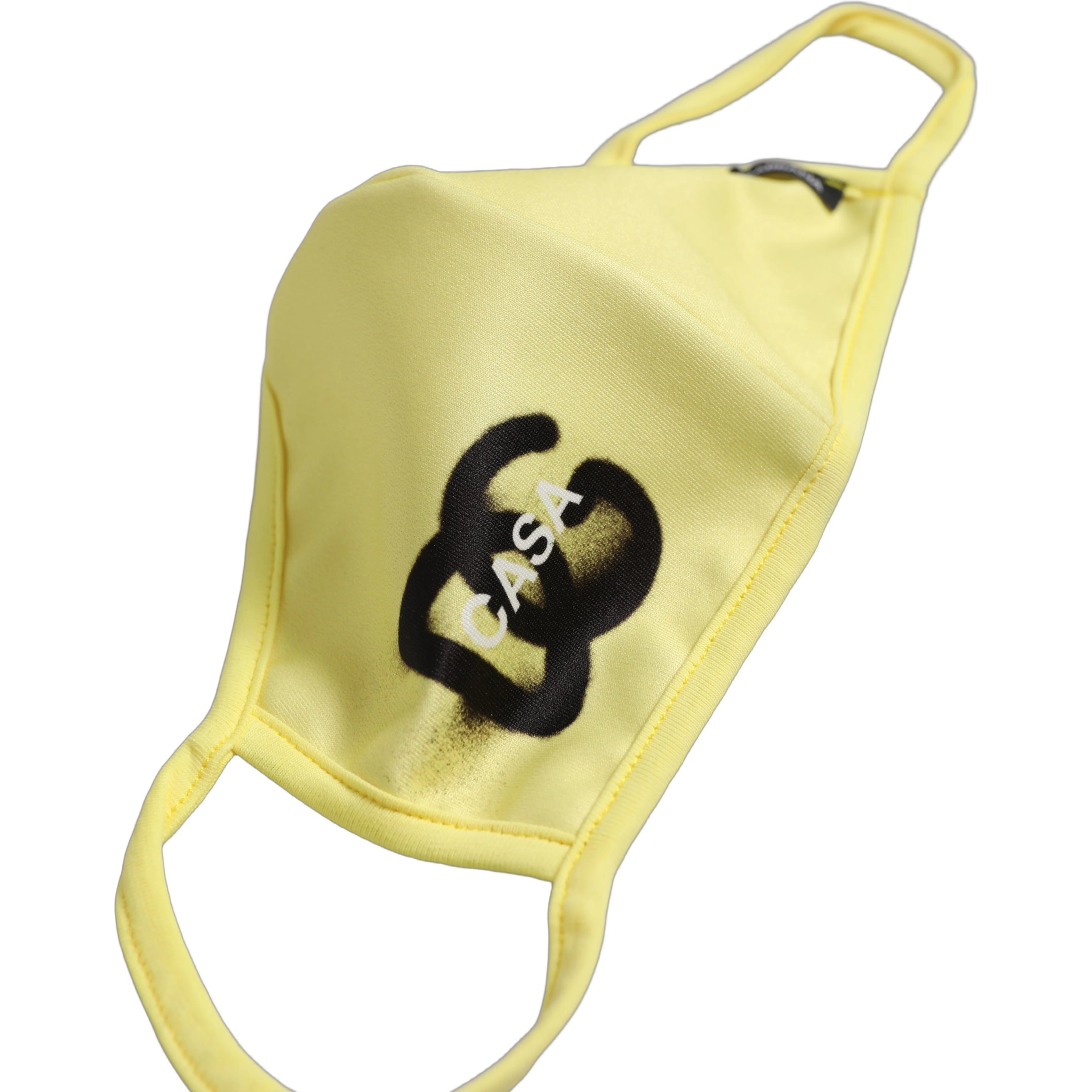 Yellow Polyester DG CASA Logo Elastic Ear Strap Face Mask