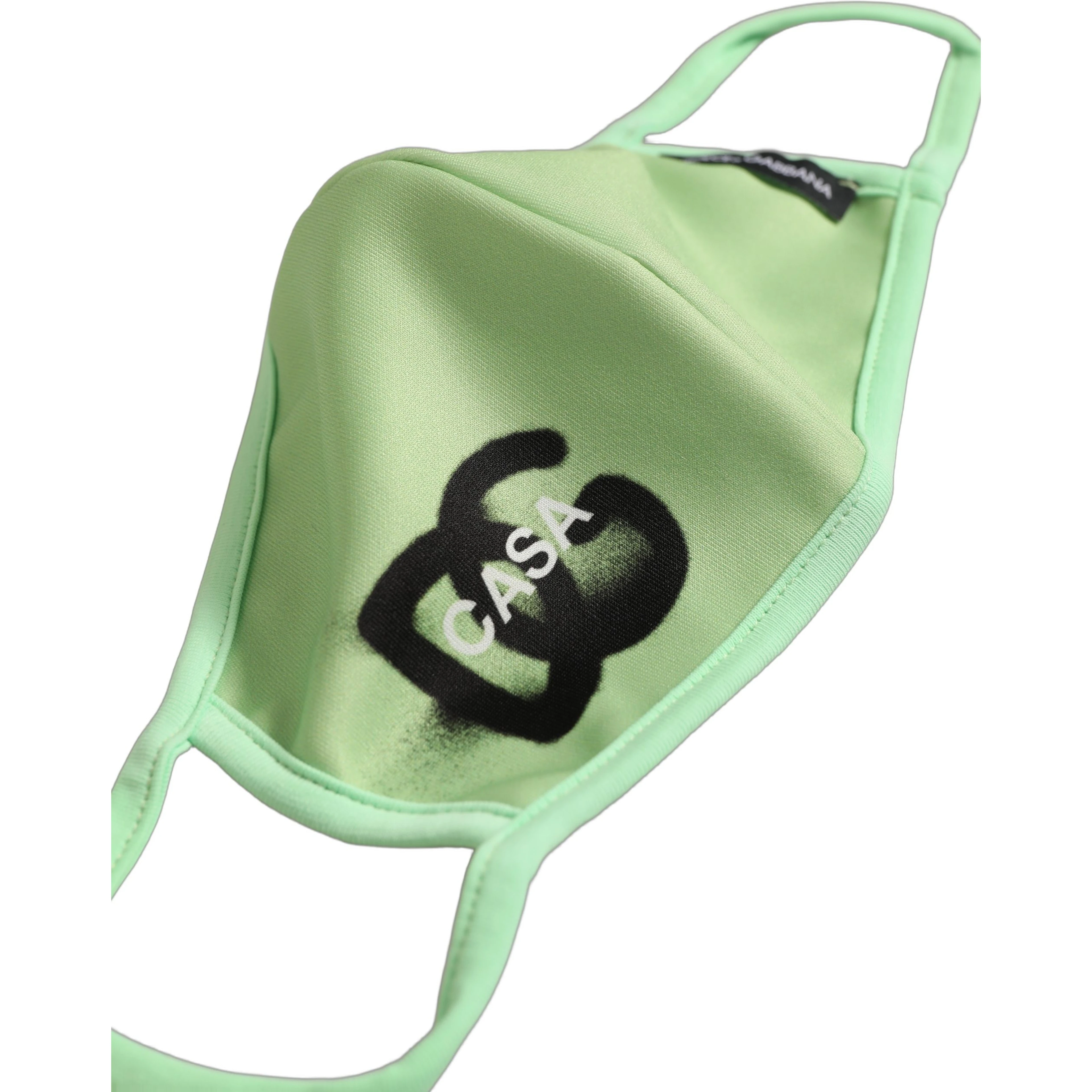 Green Polyester DG CASA Logo Elastic Ear Strap Face Mask