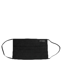 Black 100% Cotton Pleated Elastic Ear Strap Face Mask