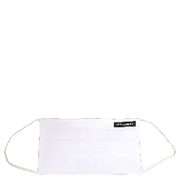 White 100% Cotton Pleated Elastic Ear Strap Face Mask