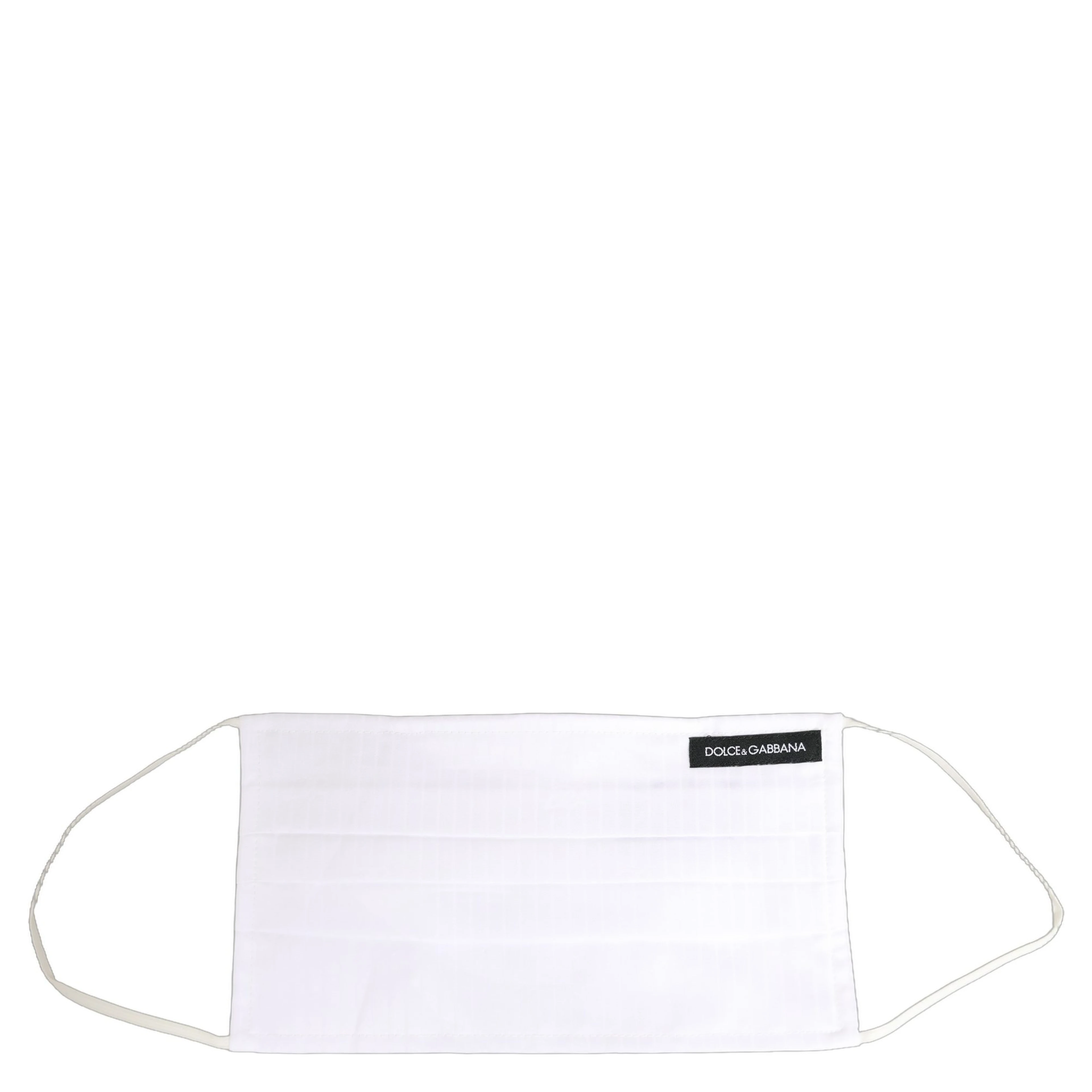 White 100% Cotton Pleated Elastic Ear Strap Face Mask