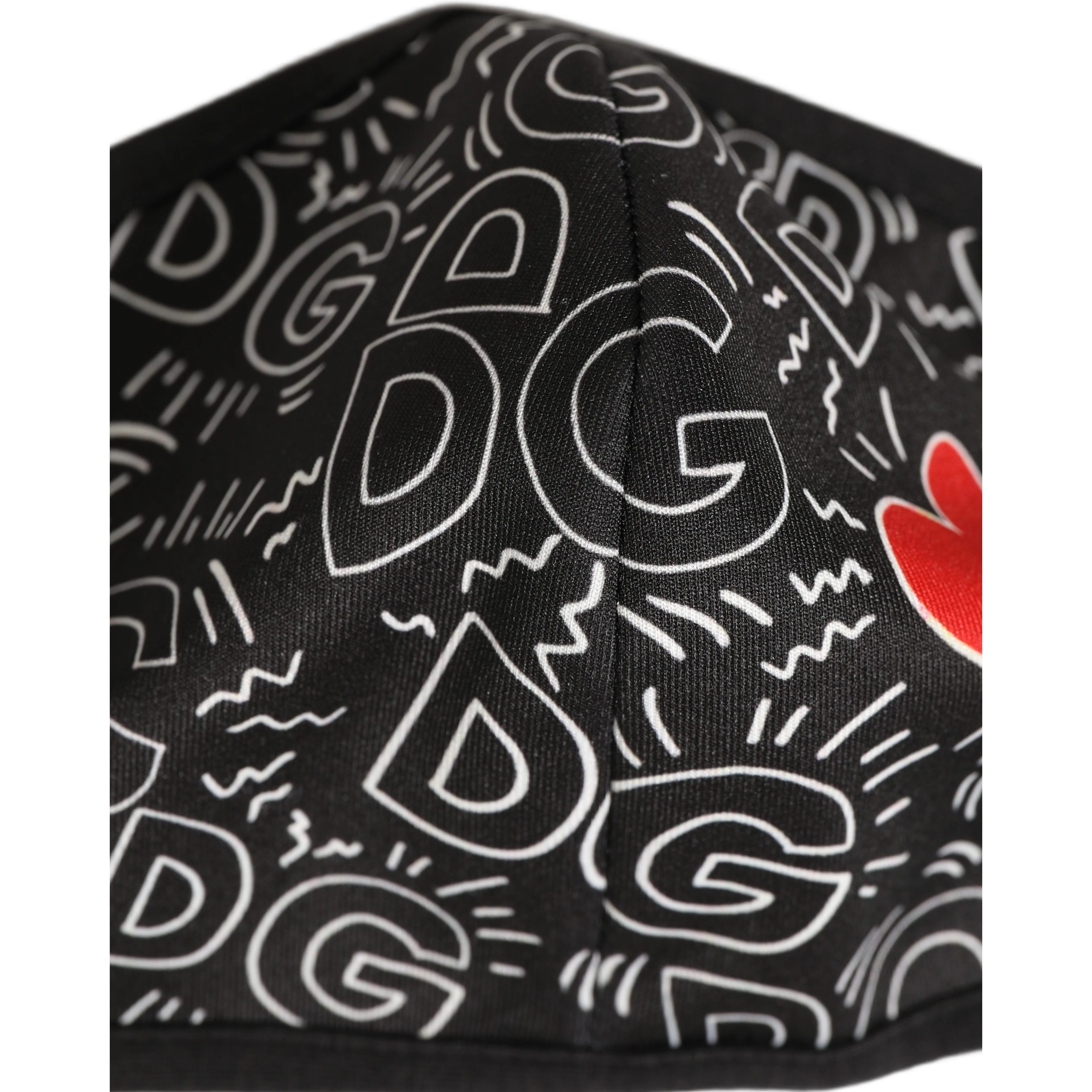 Black Heart DG Logo Monogram Elastic Ear Strap Face Mask