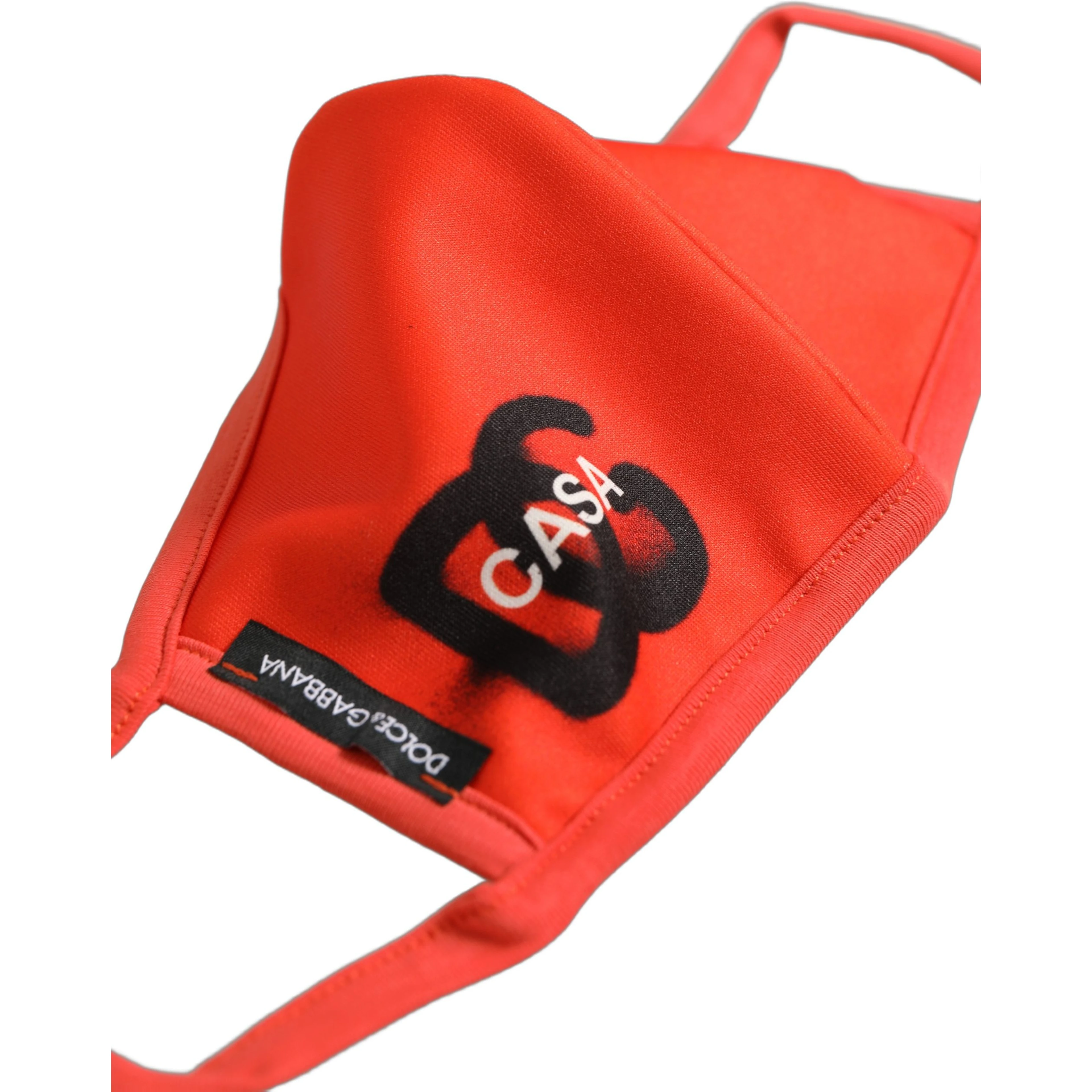 Red Polyester DG CASA Logo Elastic Ear Strap Face Mask