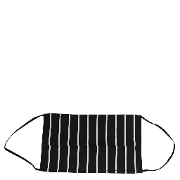 Black White Pinstripe Pleated Elastic Ear Strap Face Mask