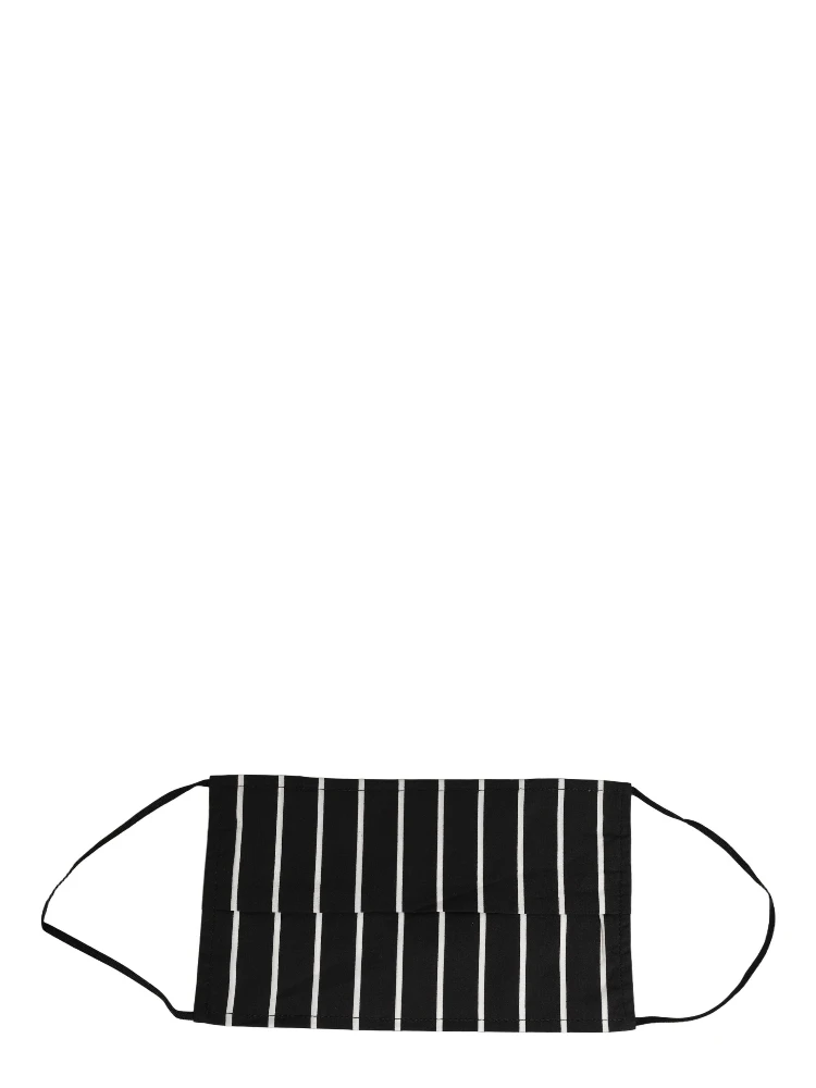Black White Pinstripe Pleated Elastic Ear Strap Face Mask alternative