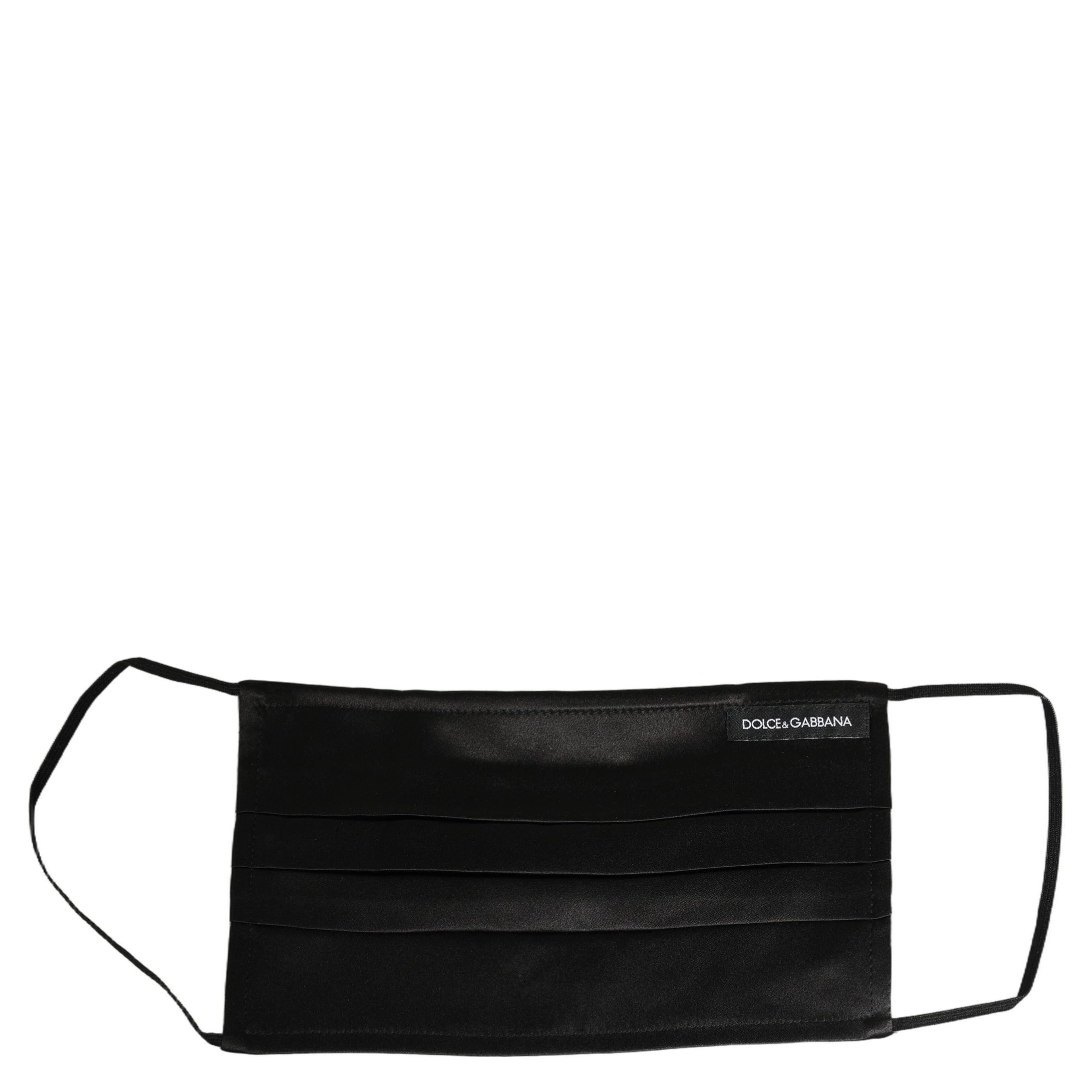 Black Satin Silk Pleated Elastic Ear Strap Face Mask
