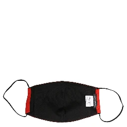 Men Black Carretto Print Elastic Ear Strap Face Mask