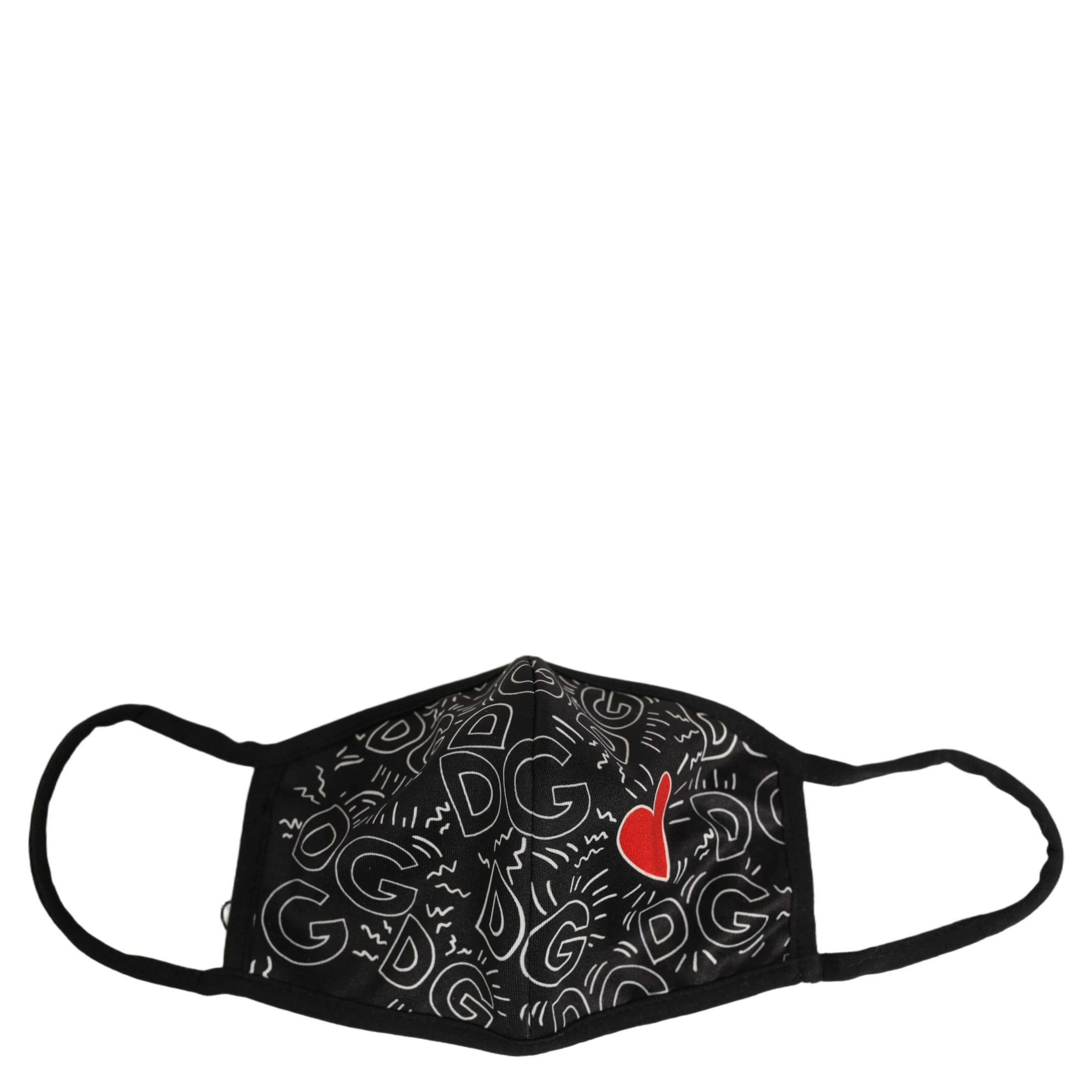 Black Heart DG Logo Monogram Elastic Ear Strap Face Mask