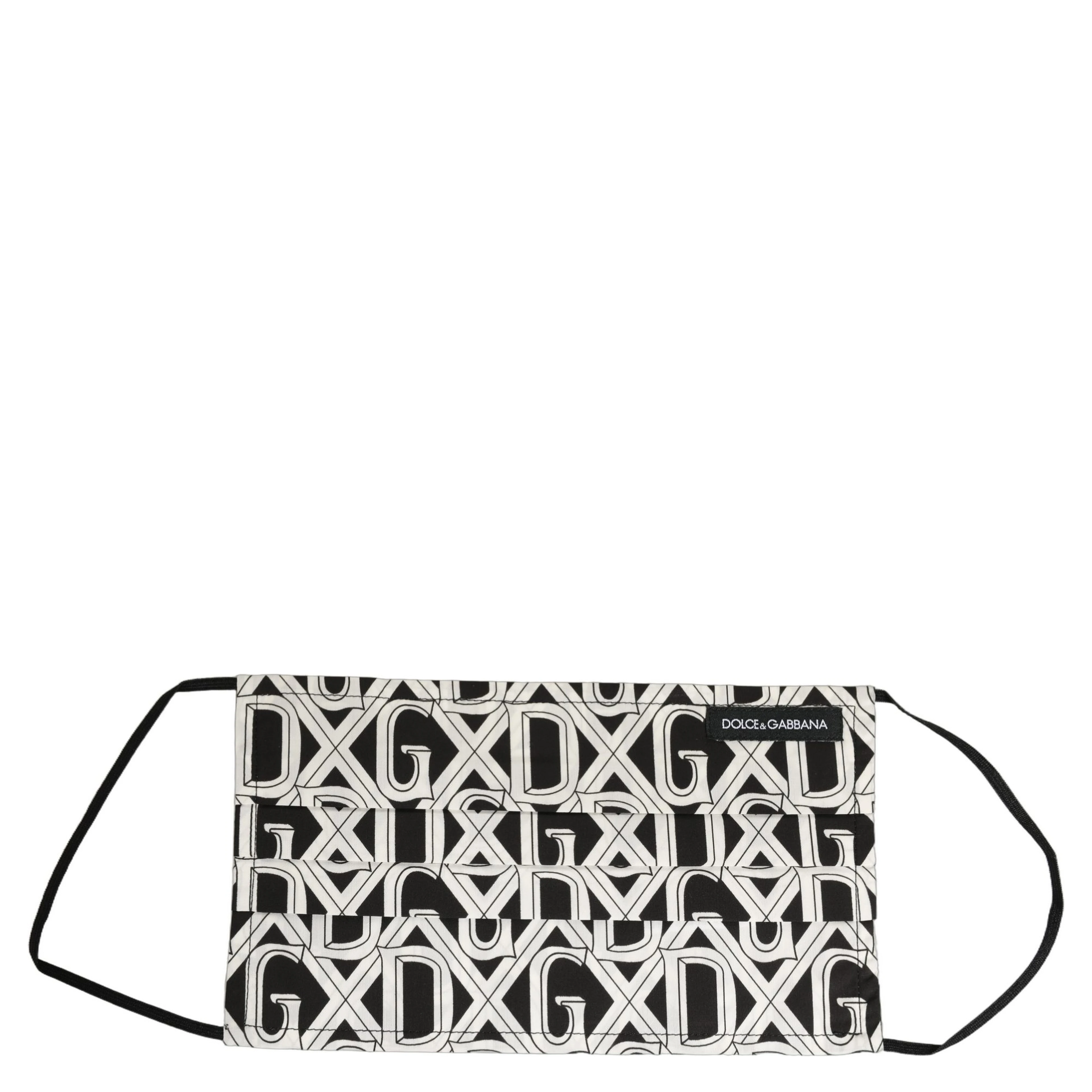 Black White DG Logo Monogram Elastic Ear Strap Face Mask