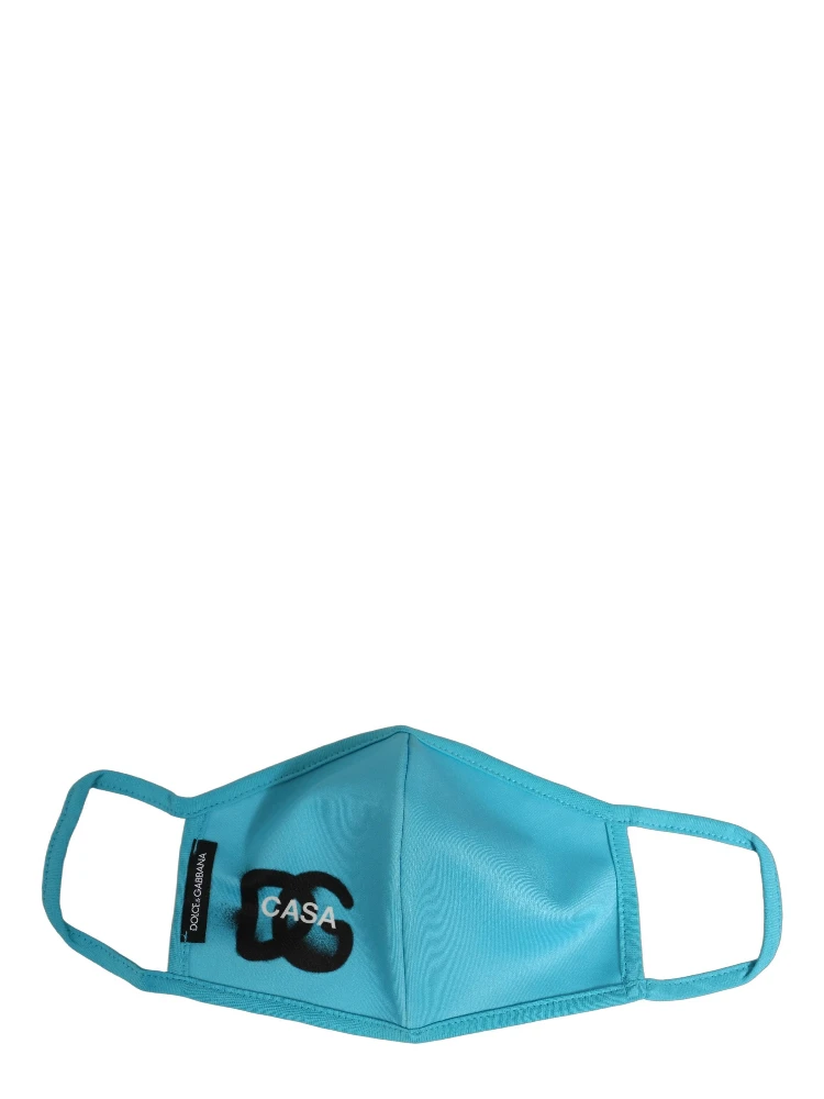 Blue Polyester DG CASA Logo Elastic Ear Strap Face Mask
