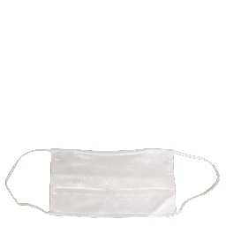 White Satin Silk Pleated Elastic Ear Strap Face Mask