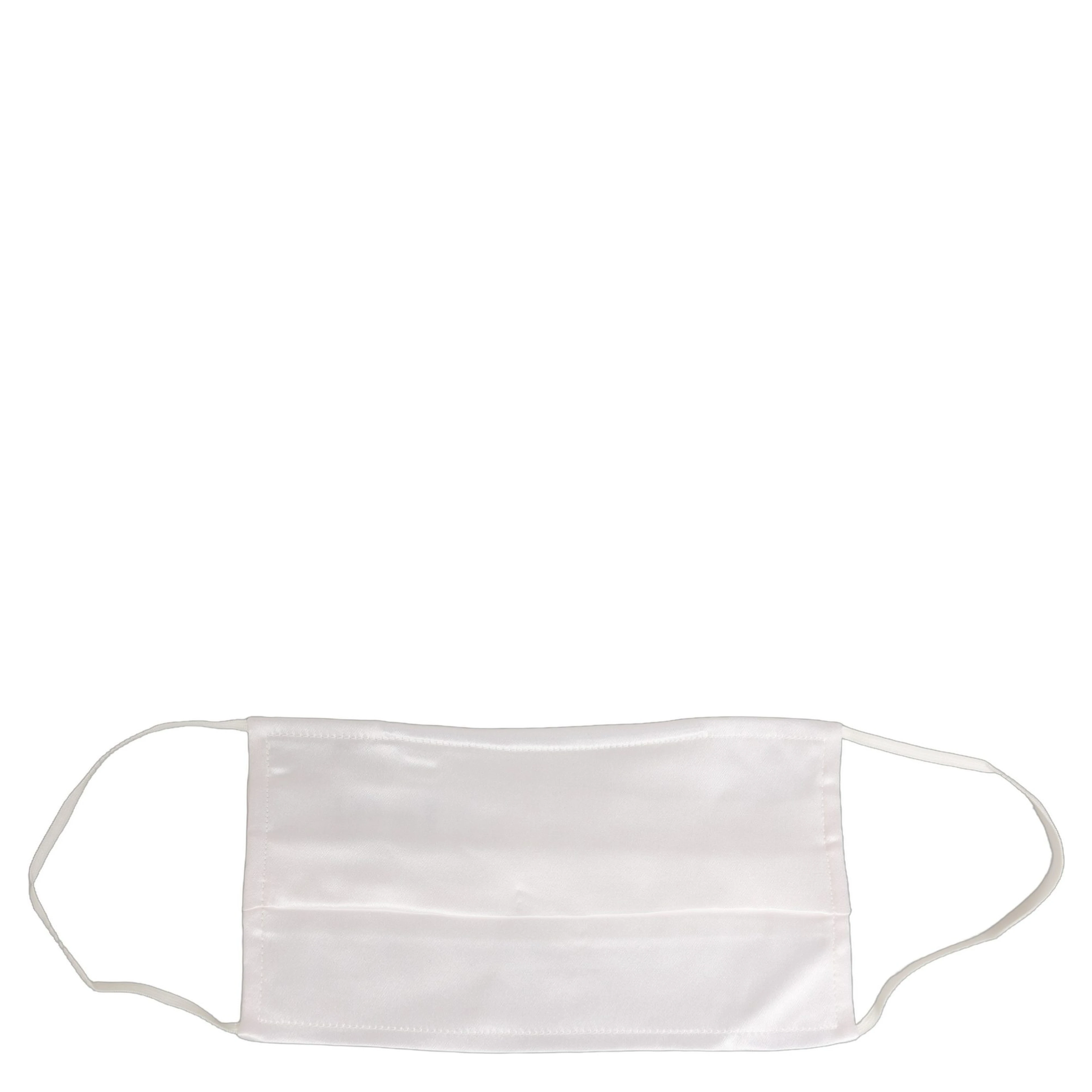 White Satin Silk Pleated Elastic Ear Strap Face Mask