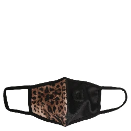 Brown Black Leopard Print Elastic Ear Strap Face Mask