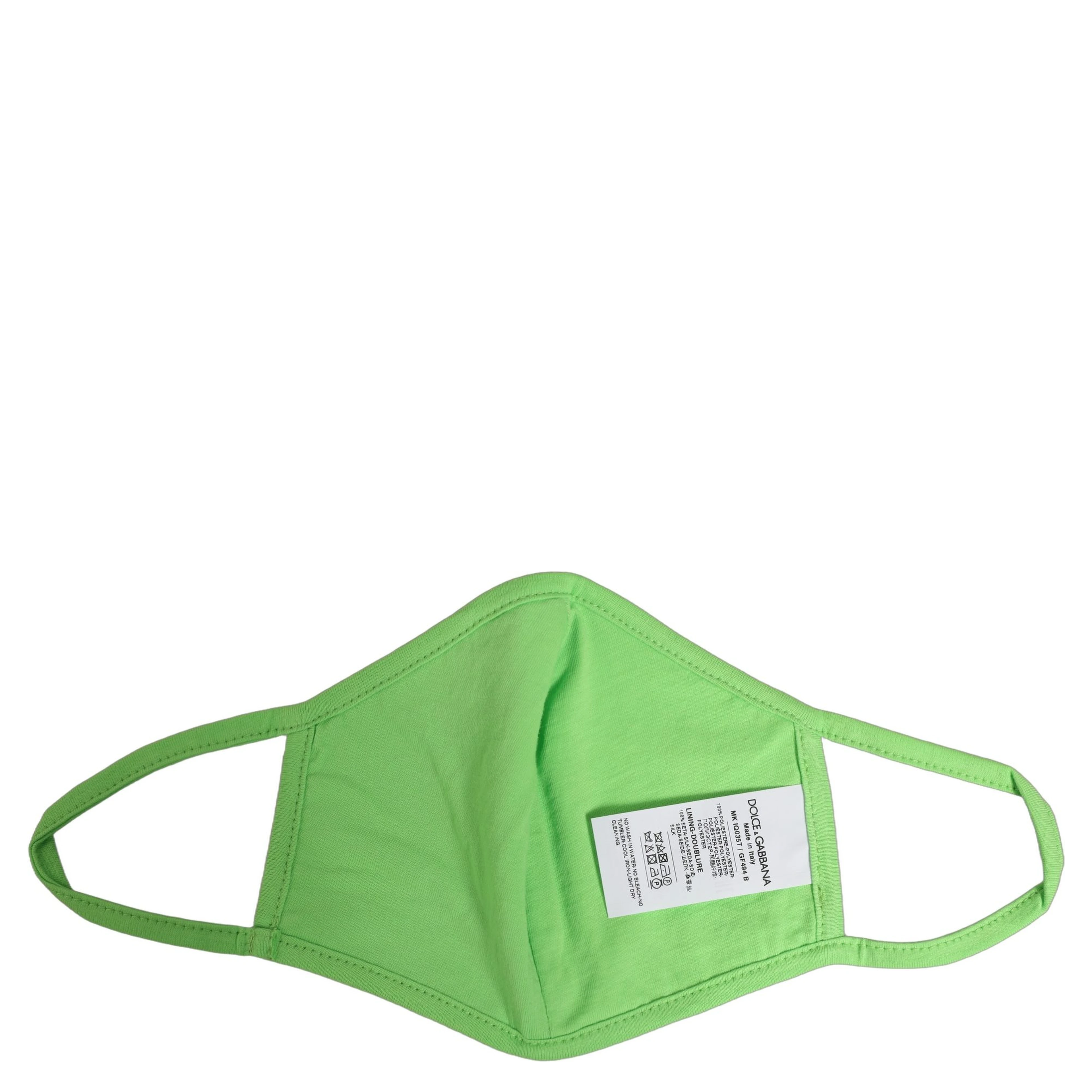 Green Polyester DG CASA Logo Elastic Ear Strap Face Mask