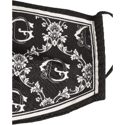 Black White Logo Baroque Elastic Ear Strap Face Mask