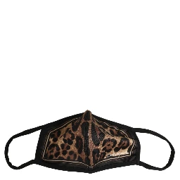 Brown Black Leopard Print Elastic Ear Strap Face Mask