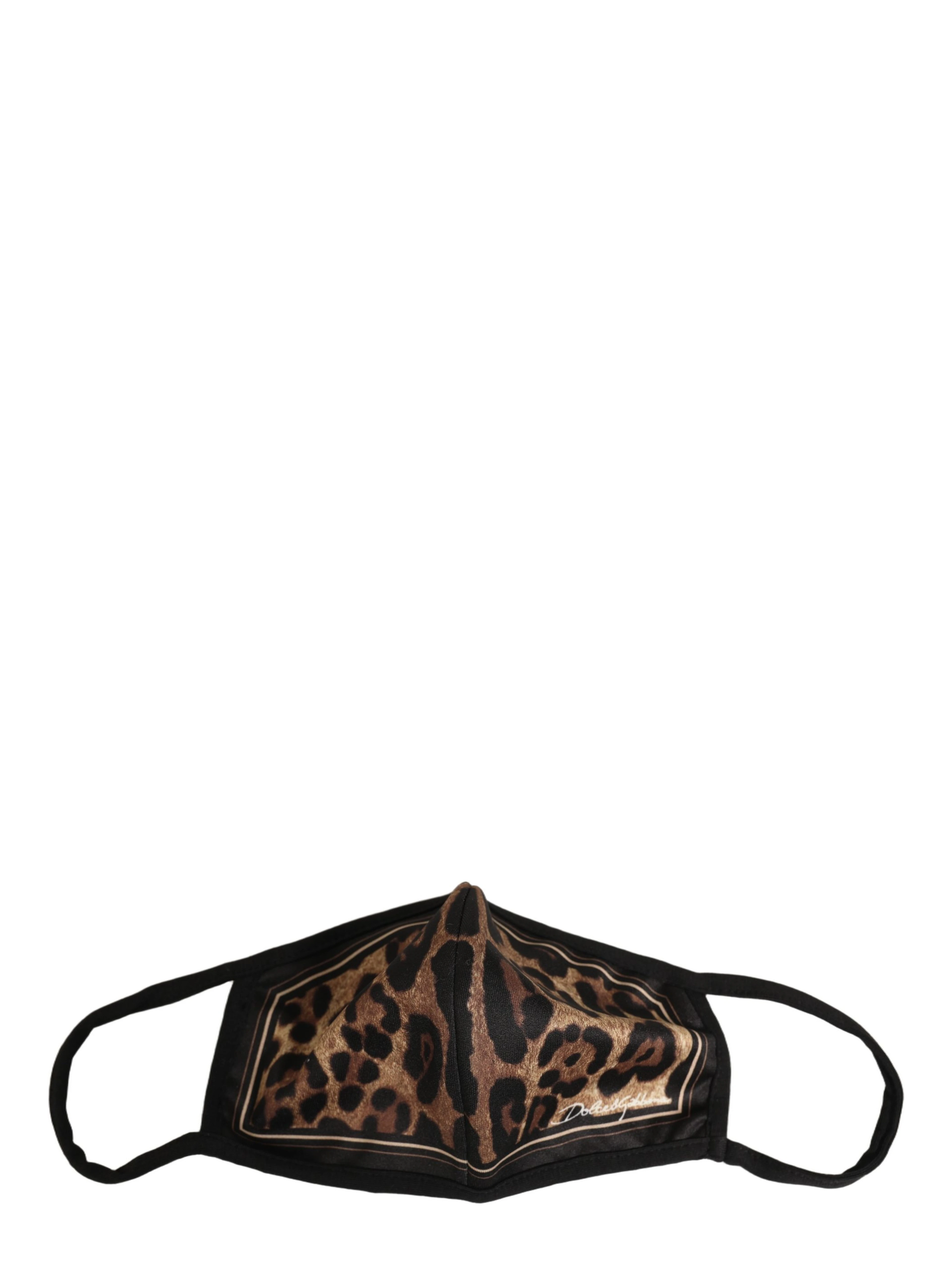 Brown Black Leopard Print Elastic Ear Strap Face Mask