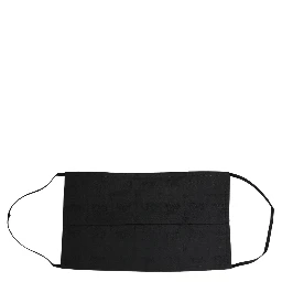 Black 100% Cotton Pleated Elastic Ear Strap Face Mask