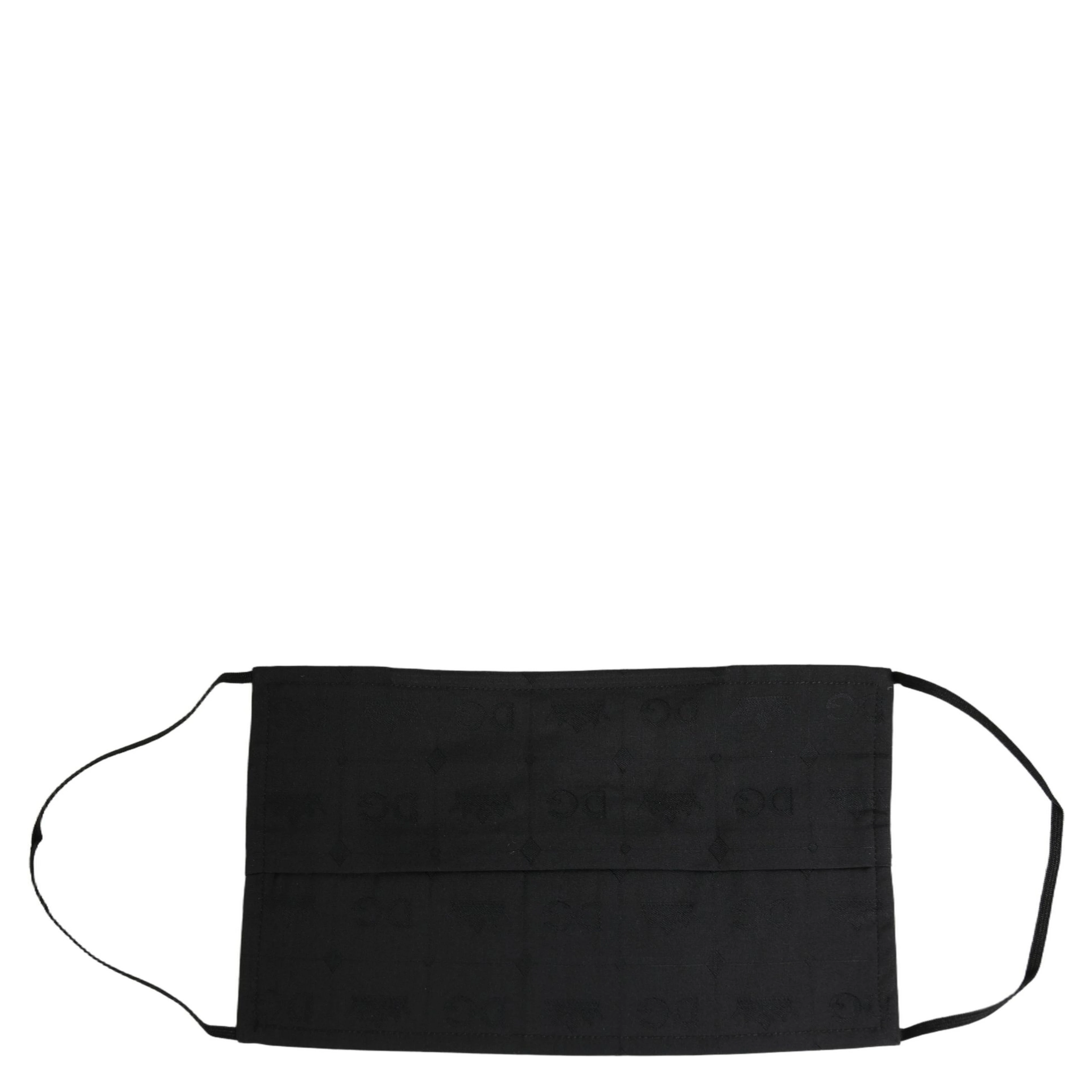 Black 100% Cotton Pleated Elastic Ear Strap Face Mask