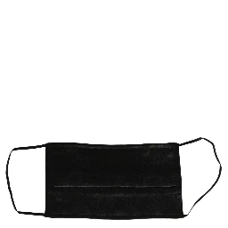 Black Satin Silk Pleated Elastic Ear Strap Face Mask