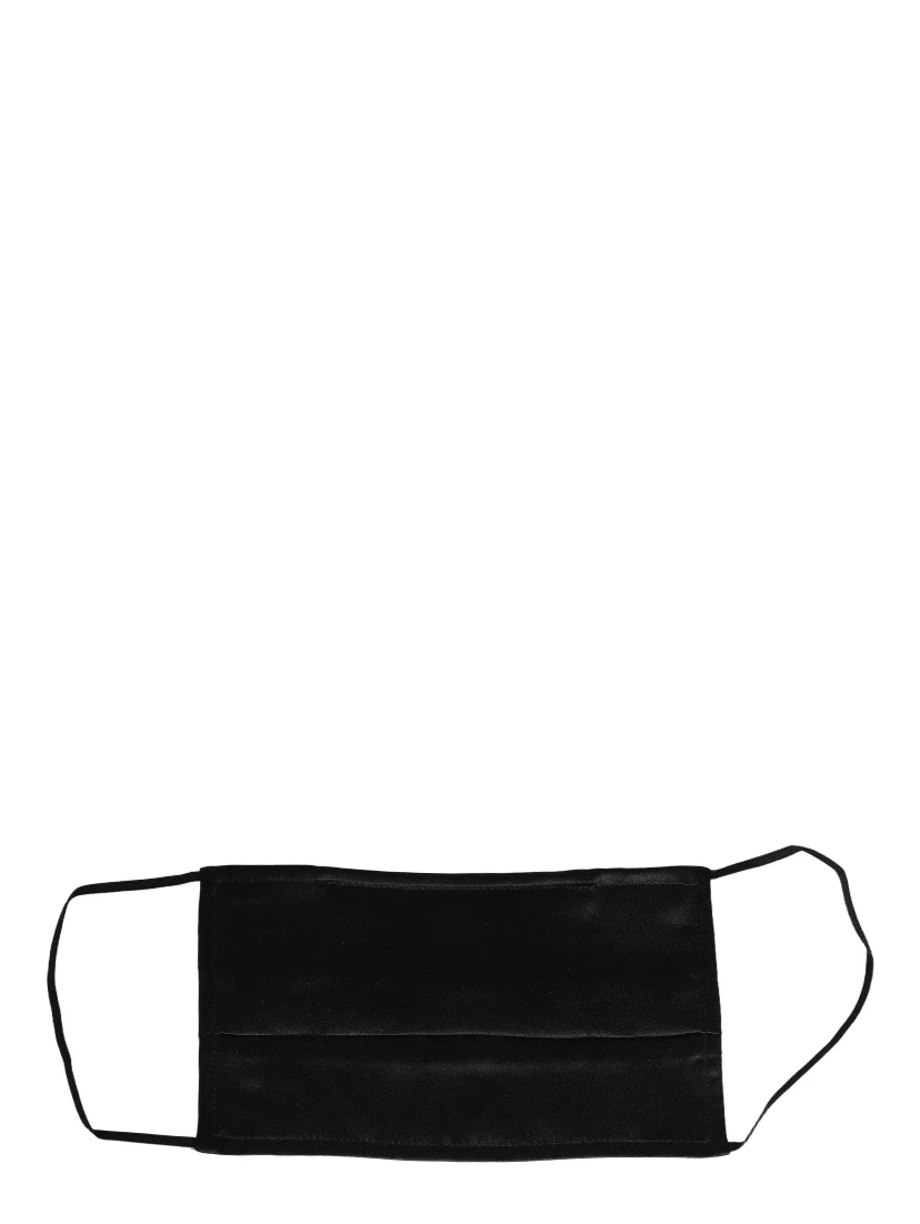 Black Satin Silk Pleated Elastic Ear Strap Face Mask