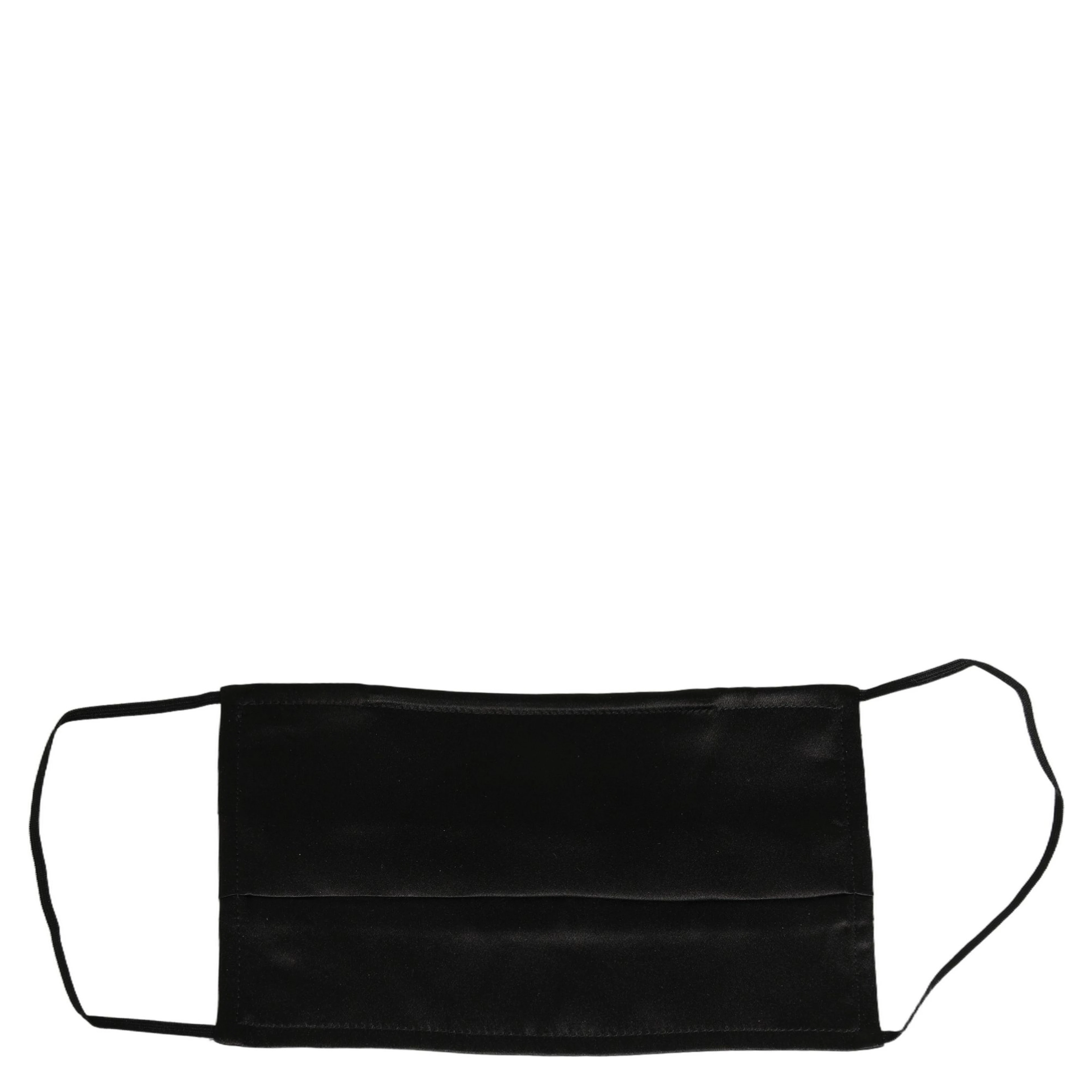 Black Satin Silk Pleated Elastic Ear Strap Face Mask