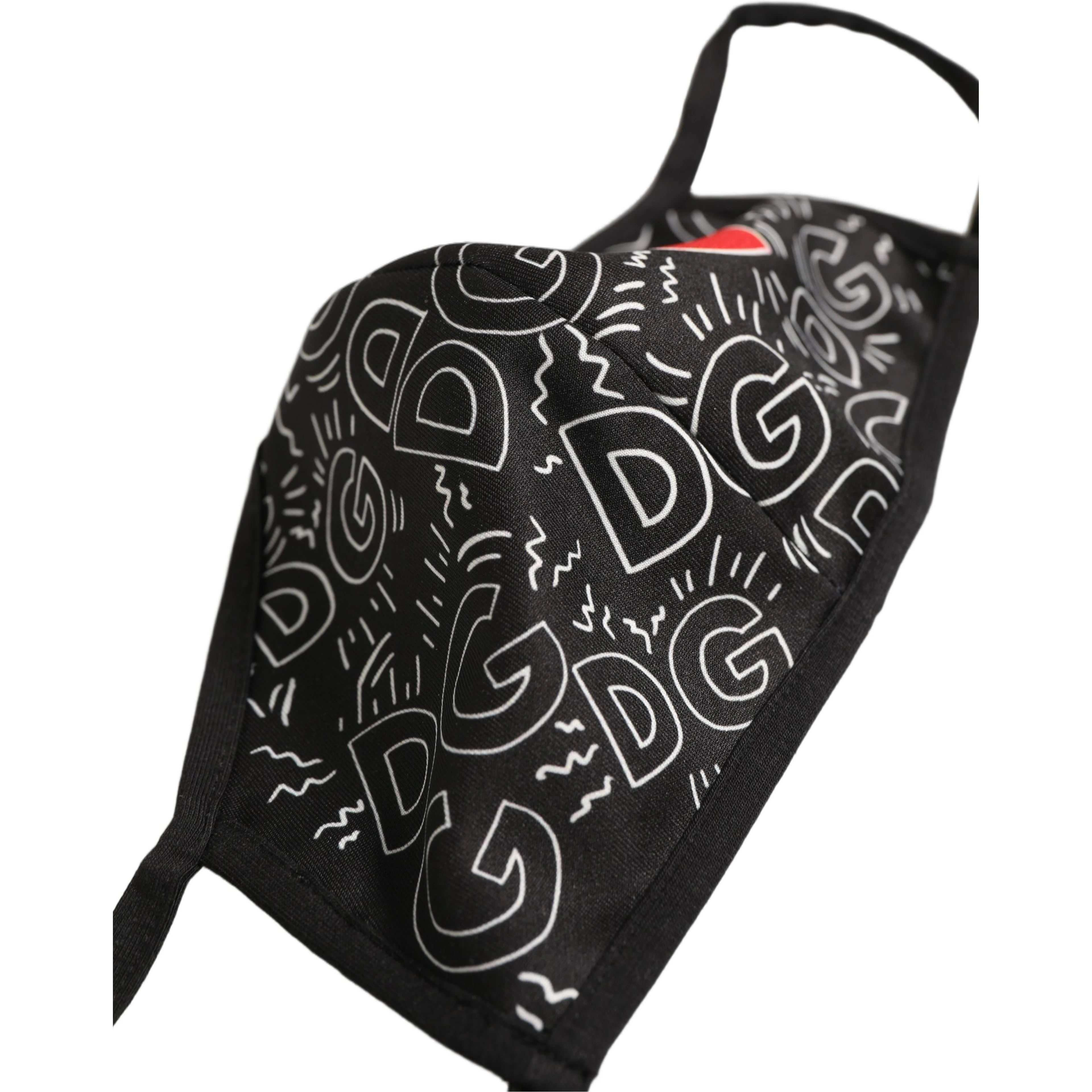 Black Heart DG Logo Monogram Elastic Ear Strap Face Mask