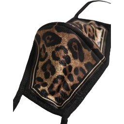 Brown Black Leopard Print Elastic Ear Strap Face Mask