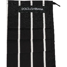 Black White Pinstripe Pleated Elastic Ear Strap Face Mask