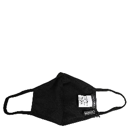 Black Baroque Print Polka Dot Elastic Ear Strap Face Mask