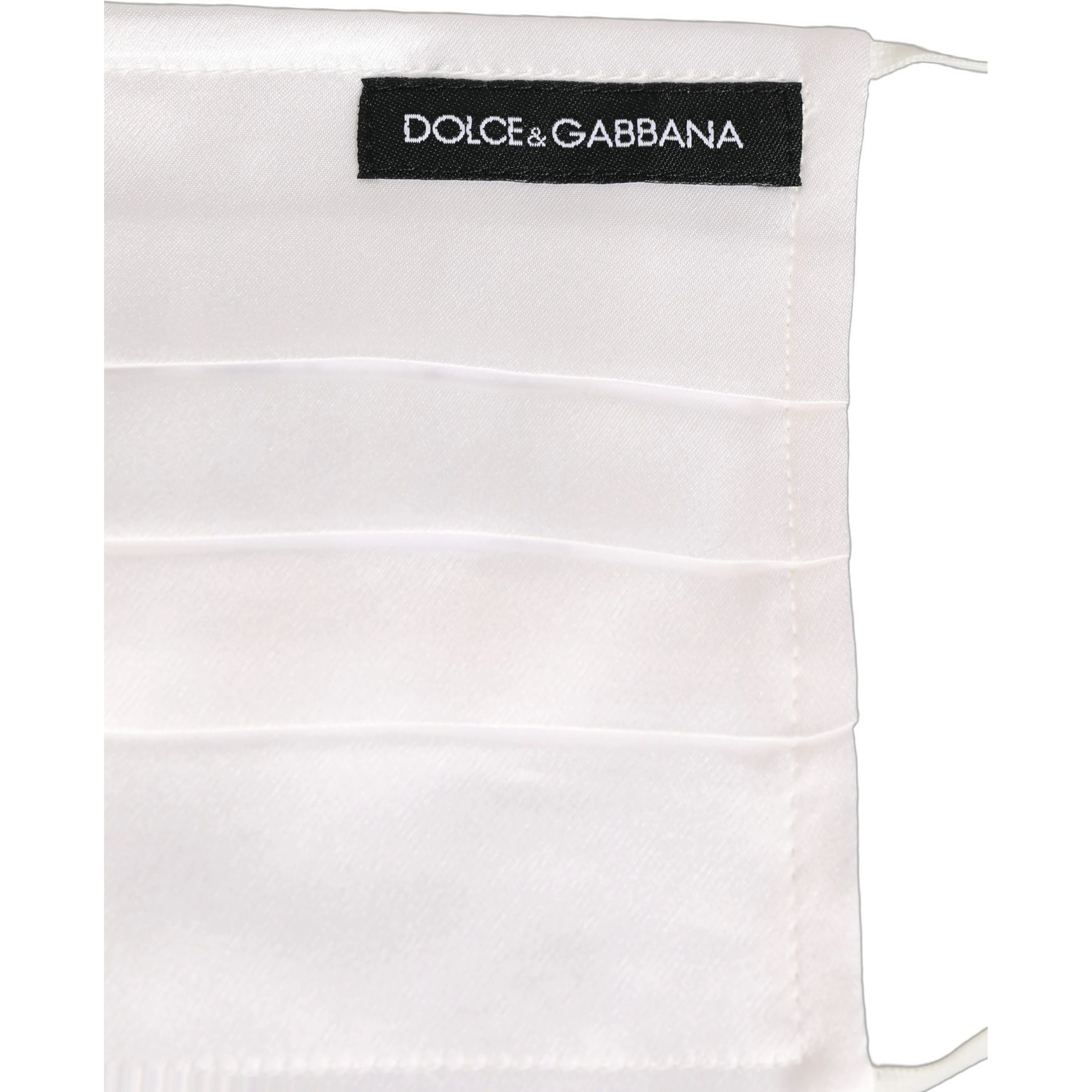 White Satin Silk Pleated Elastic Ear Strap Face Mask