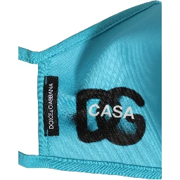 Blue Polyester DG CASA Logo Elastic Ear Strap Face Mask