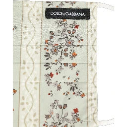 White Floral Cotton Pleated Elastic Ear Strap Face Mask