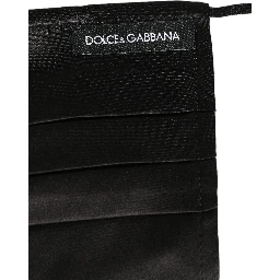 Black Satin Silk Pleated Elastic Ear Strap Face Mask