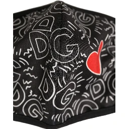 Black Heart DG Logo Monogram Elastic Ear Strap Face Mask