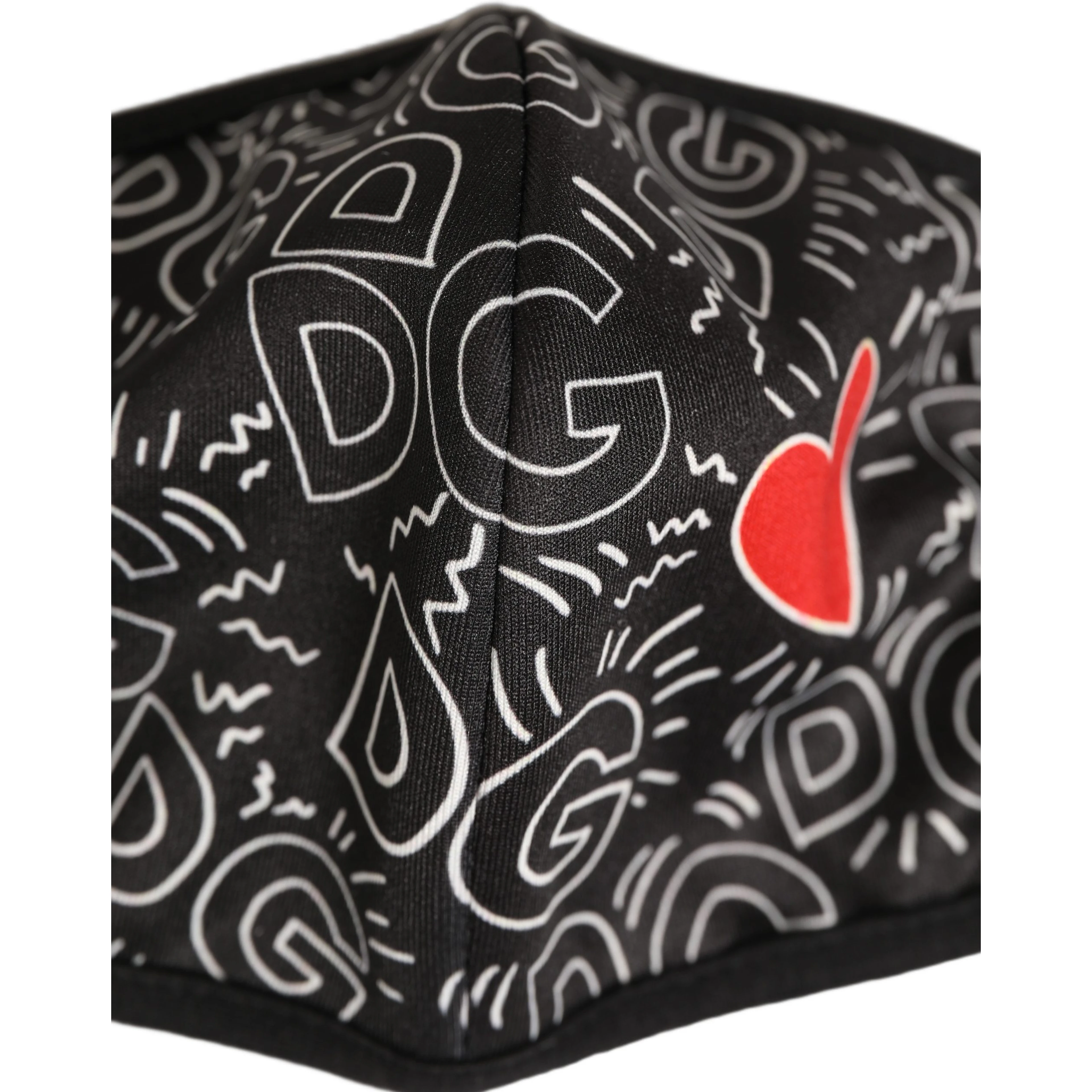 Black Heart DG Logo Monogram Elastic Ear Strap Face Mask