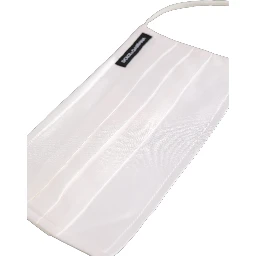 White Satin Silk Pleated Elastic Ear Strap Face Mask