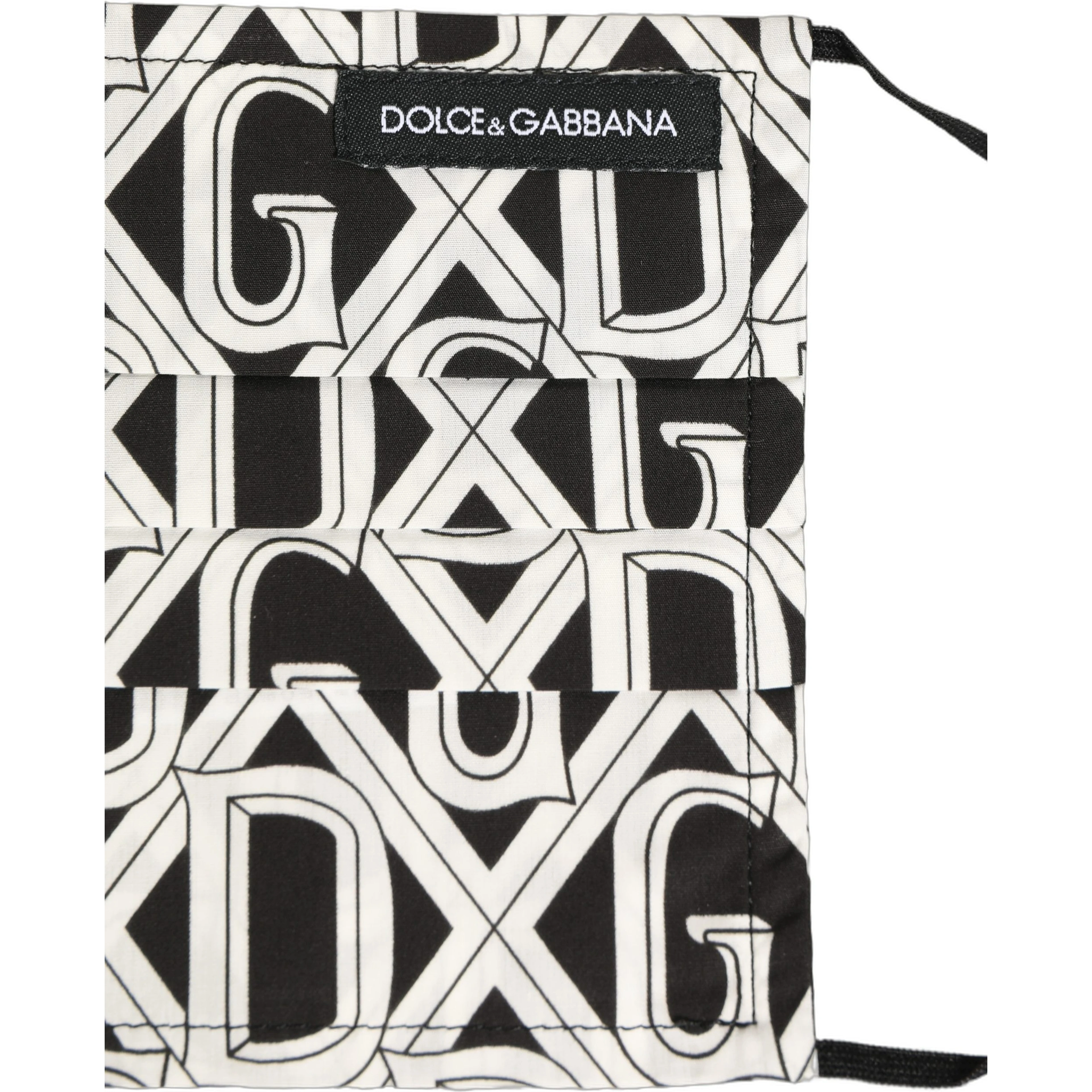 Black White DG Logo Monogram Elastic Ear Strap Face Mask
