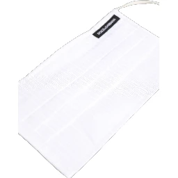 White 100% Cotton Pleated Elastic Ear Strap Face Mask