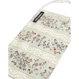 White Floral Cotton Pleated Elastic Ear Strap Face Mask