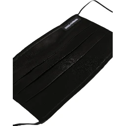 Black Satin Silk Pleated Elastic Ear Strap Face Mask