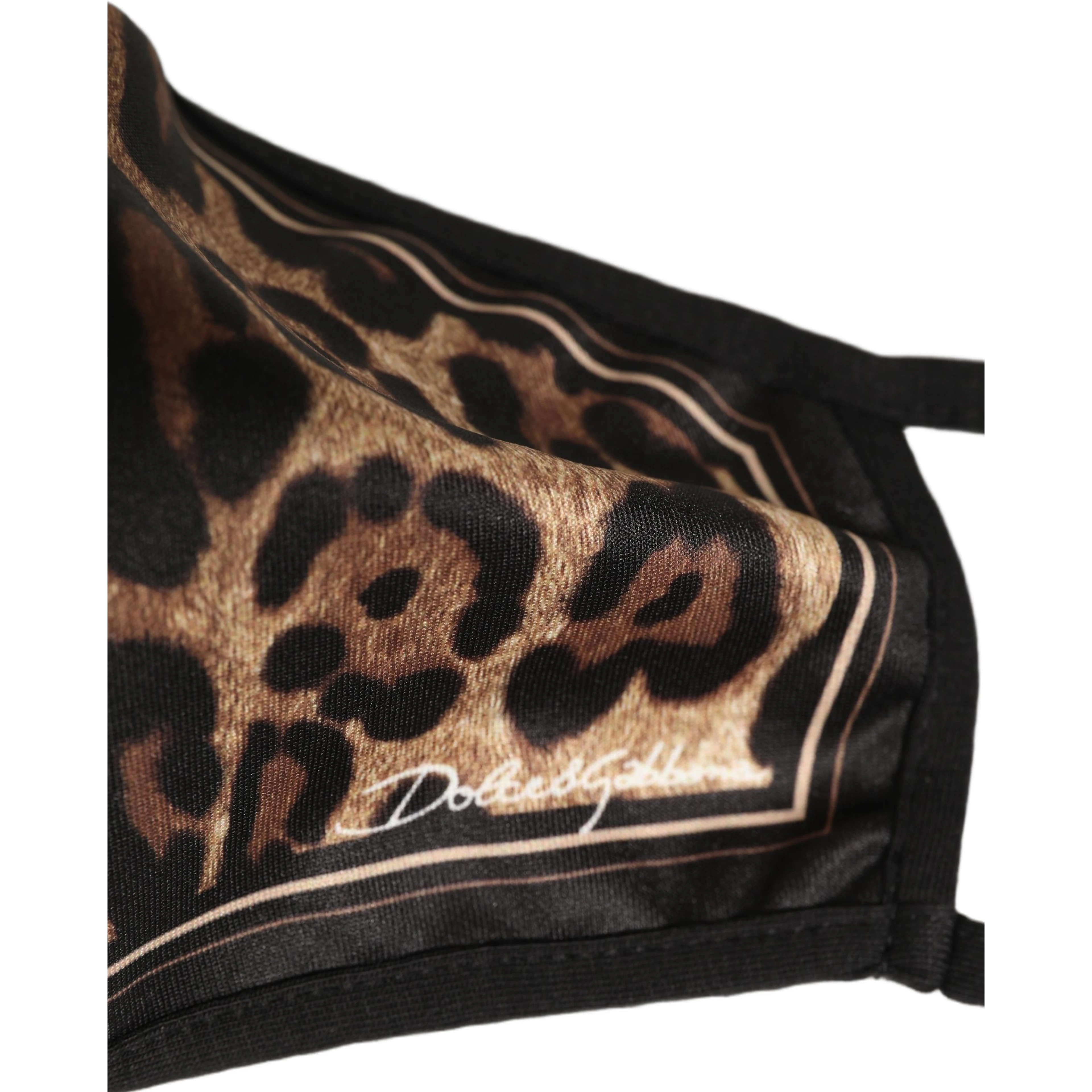 Brown Black Leopard Print Elastic Ear Strap Face Mask