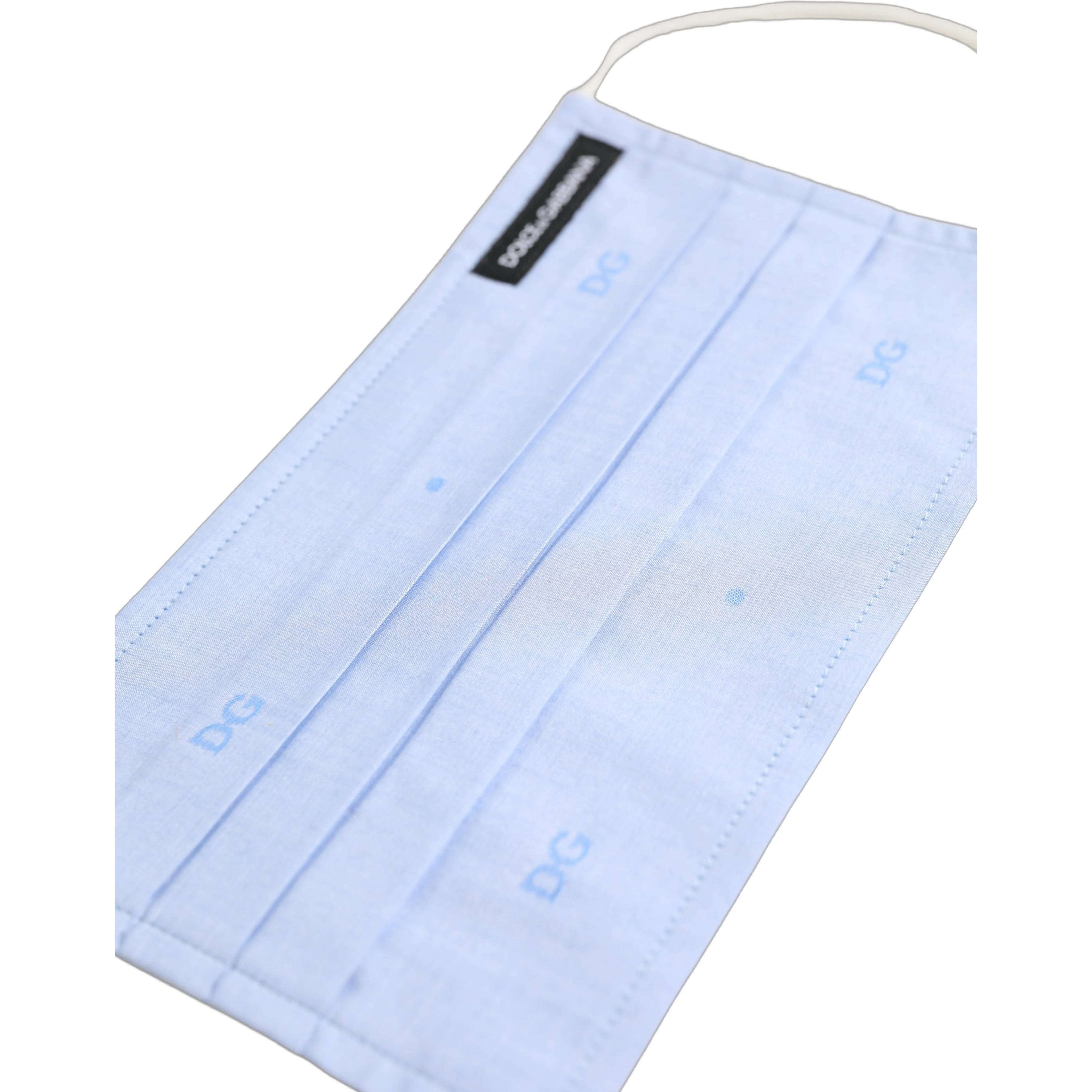 Light Blue DG Monogram Pleat Elastic Ear Strap Face Mask