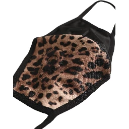 Brown Black Leopard Print Elastic Ear Strap Face Mask