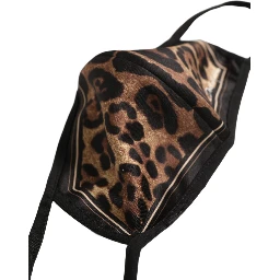 Brown Black Leopard Print Elastic Ear Strap Face Mask