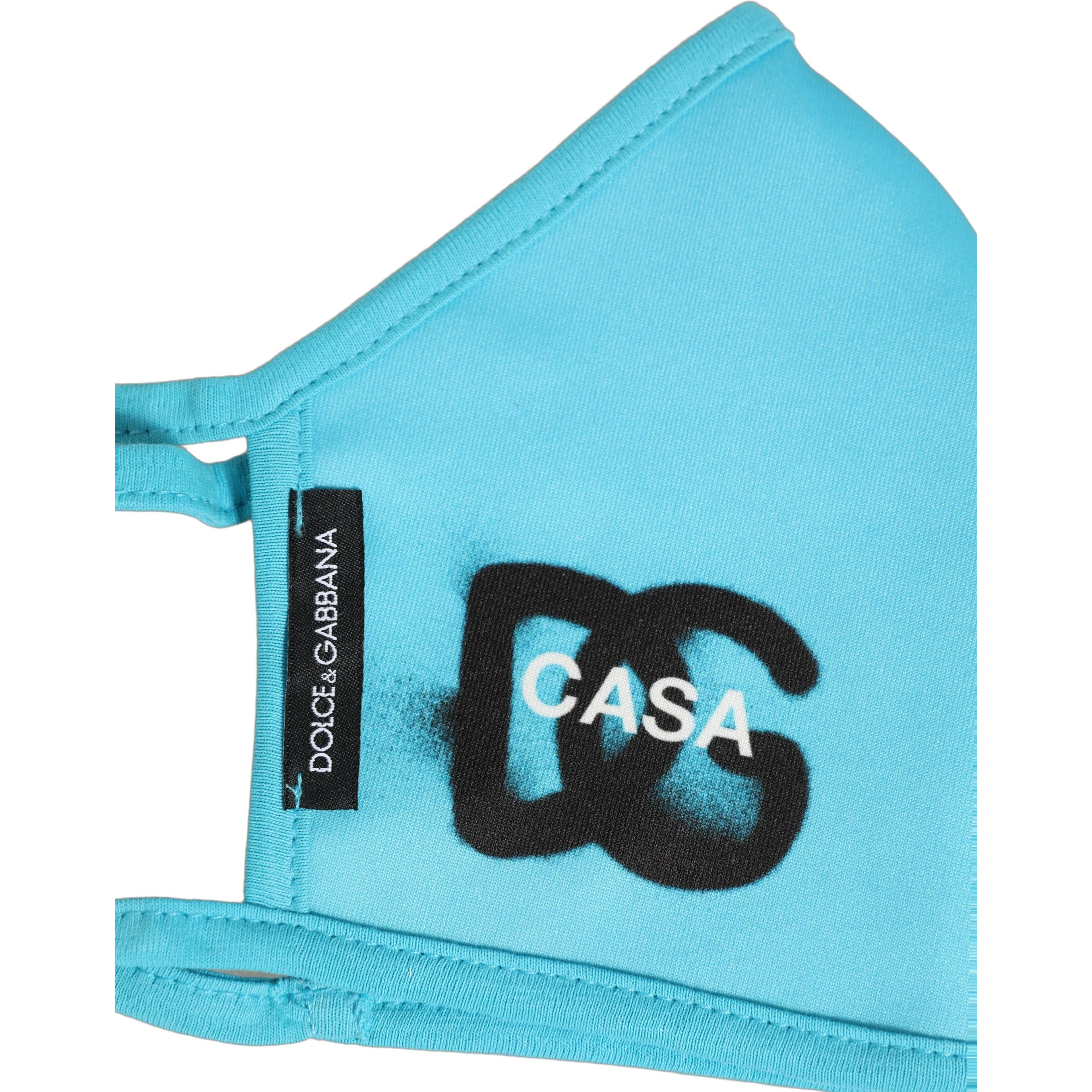 Blue Polyester DG CASA Logo Elastic Ear Strap Face Mask