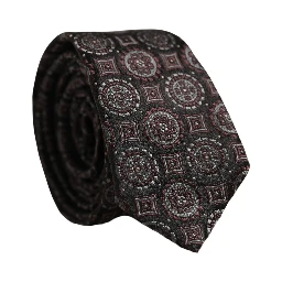 Dark Purple Geometric Adjustable Necktie Accessory Tie