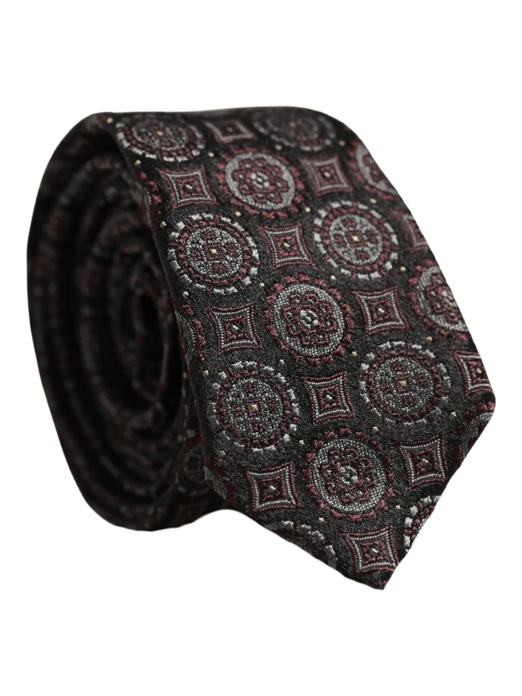 Dark Purple Geometric Adjustable Necktie Accessory Tie