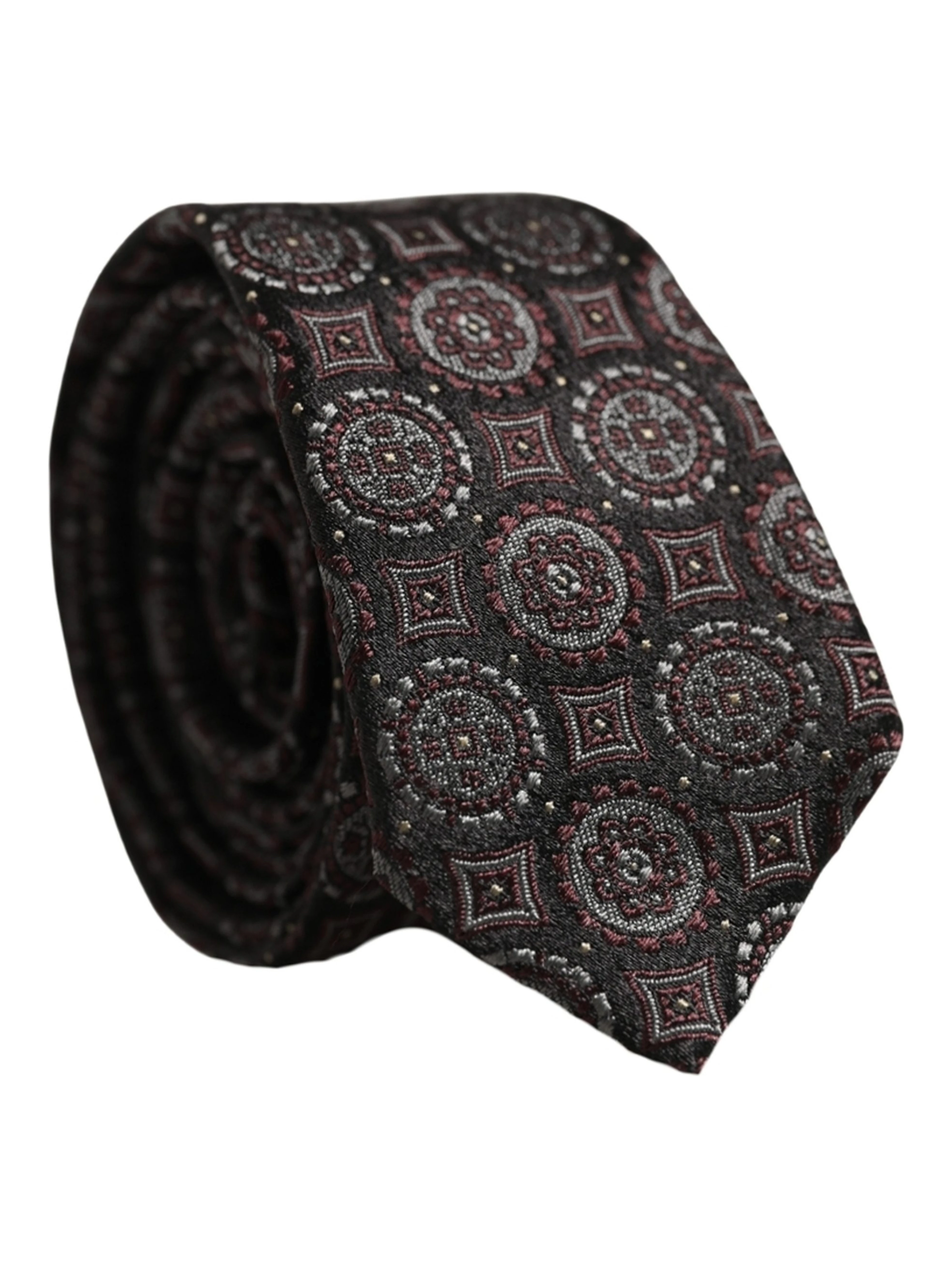 Dark Purple Geometric Adjustable Necktie Accessory Tie