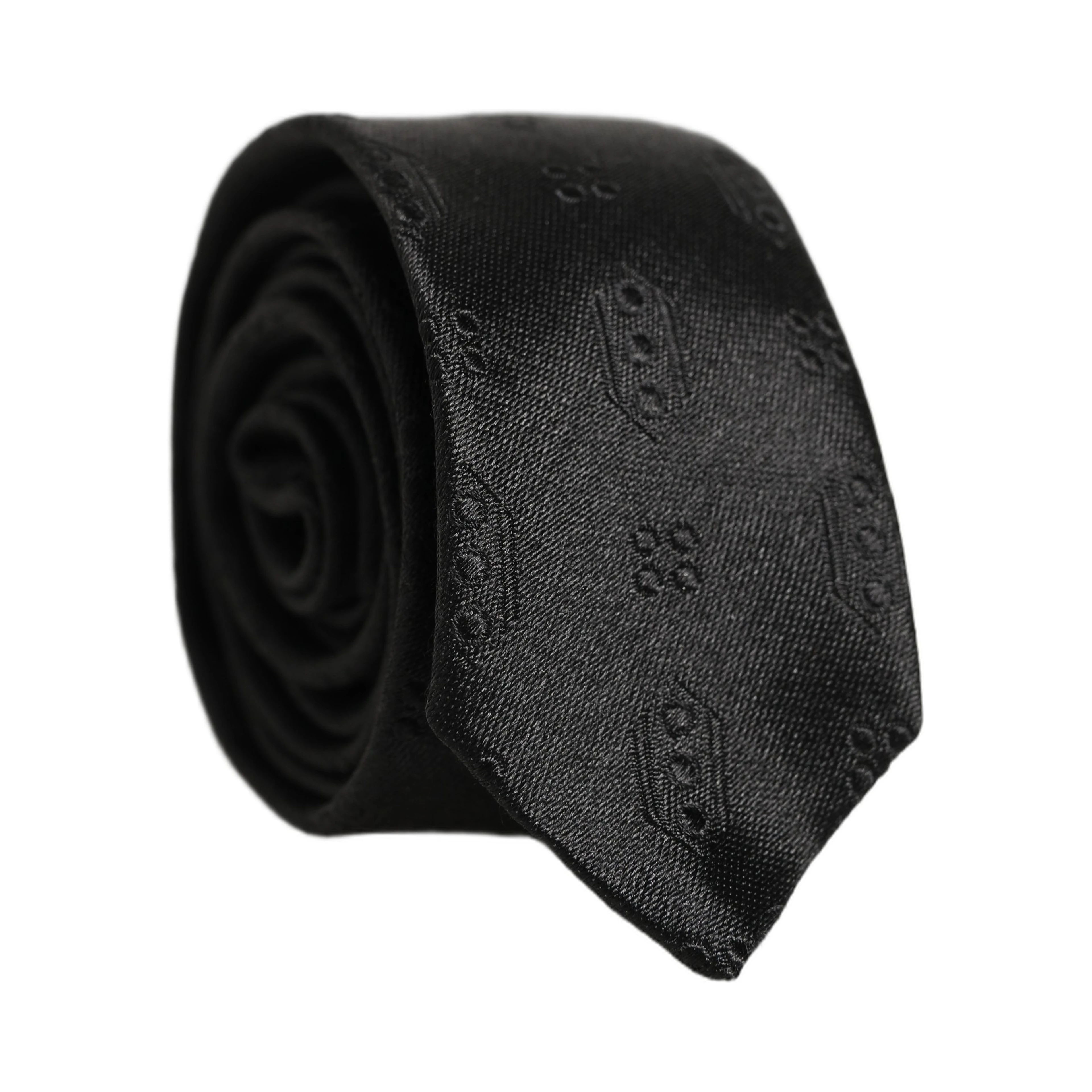 Black Silk Jacquard Adjustable Men Necktie Accessory Tie